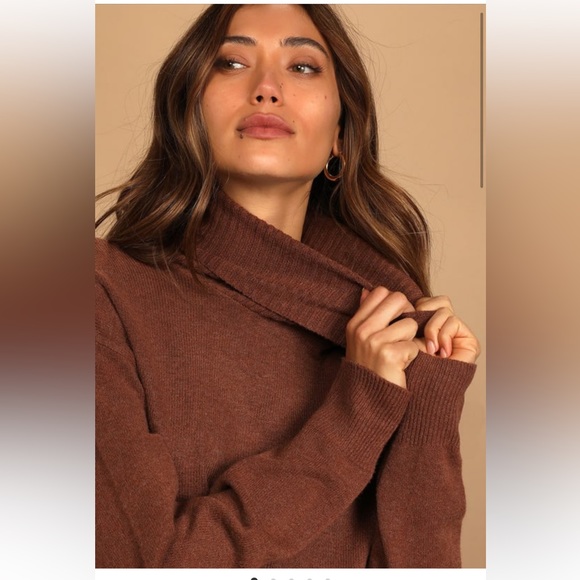 Amazing Memories Brown Cowl Neck Sweater - Picture 2 of 8